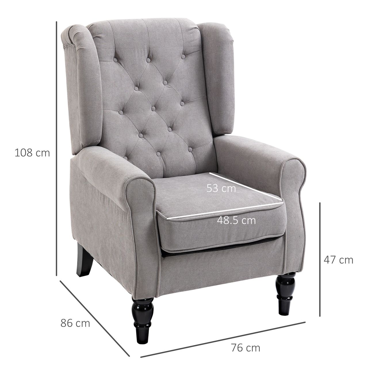 HOMCOM Einzelsofa Relaxsessel Einzelstuhl mit Tufting Polyester 2 Farben