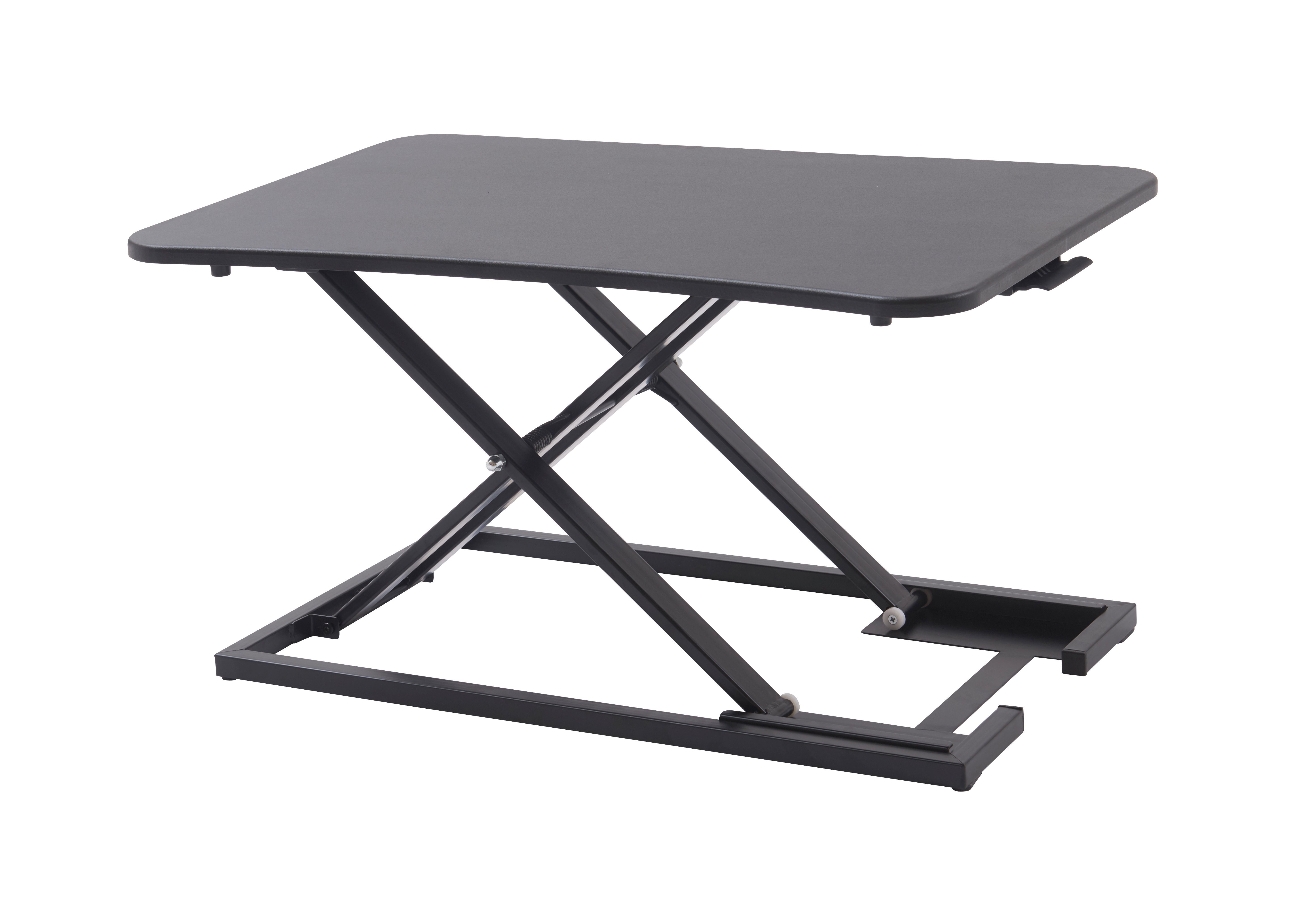 Yulukia Schreibtischaufsatz höhenverstellbarer ergonomischer Sitz- und Stehtischkonverter, X-Frame