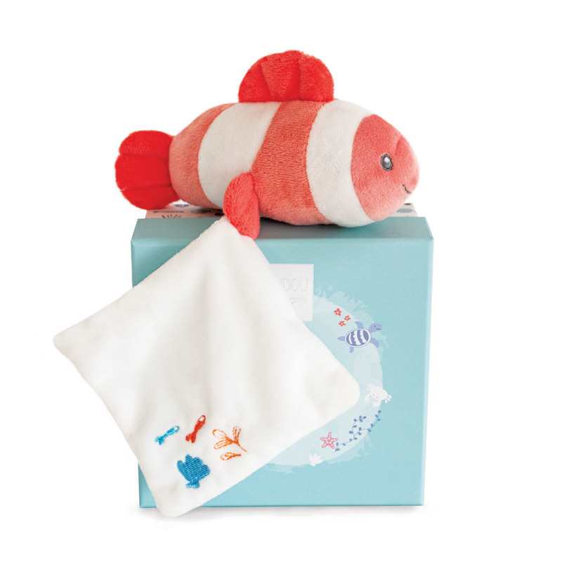 Doudou Poisson mignon corail