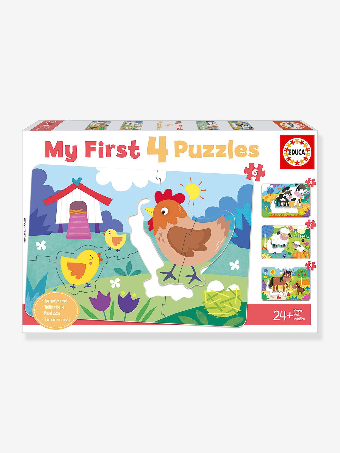 Educa 4er-Set Baby Puzzles Bauernhoftiere & Babys EDUCA 5-8 Teile - mehrfarbig