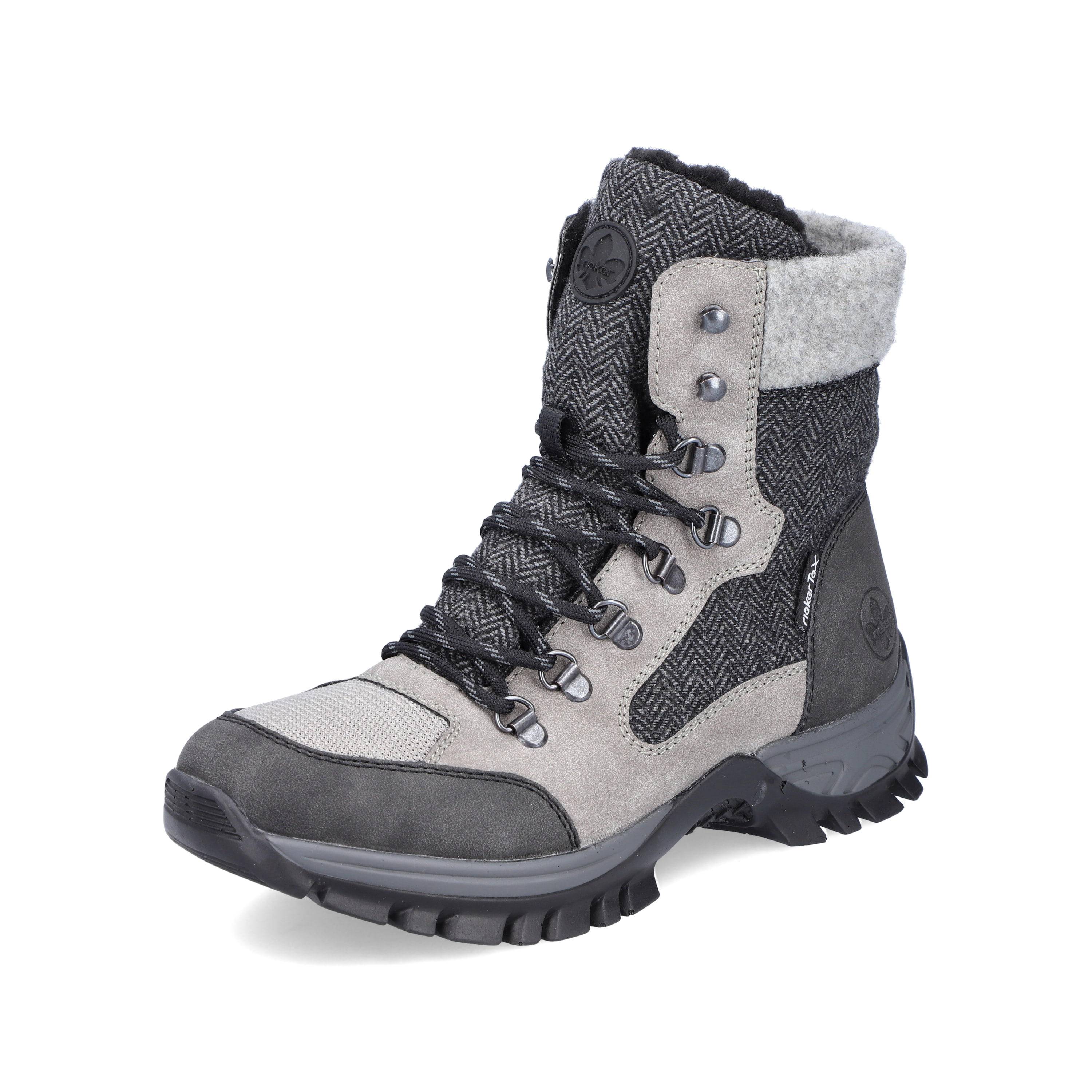 Rieker Damen Schnürstiefel silbergrau