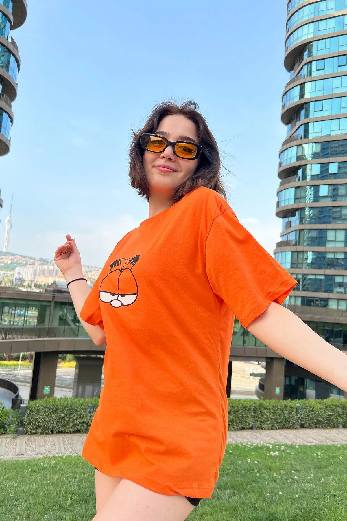 My Blog  Garfield bedrucktes orangefarbenes Oversize-Unisex-T-Shirt