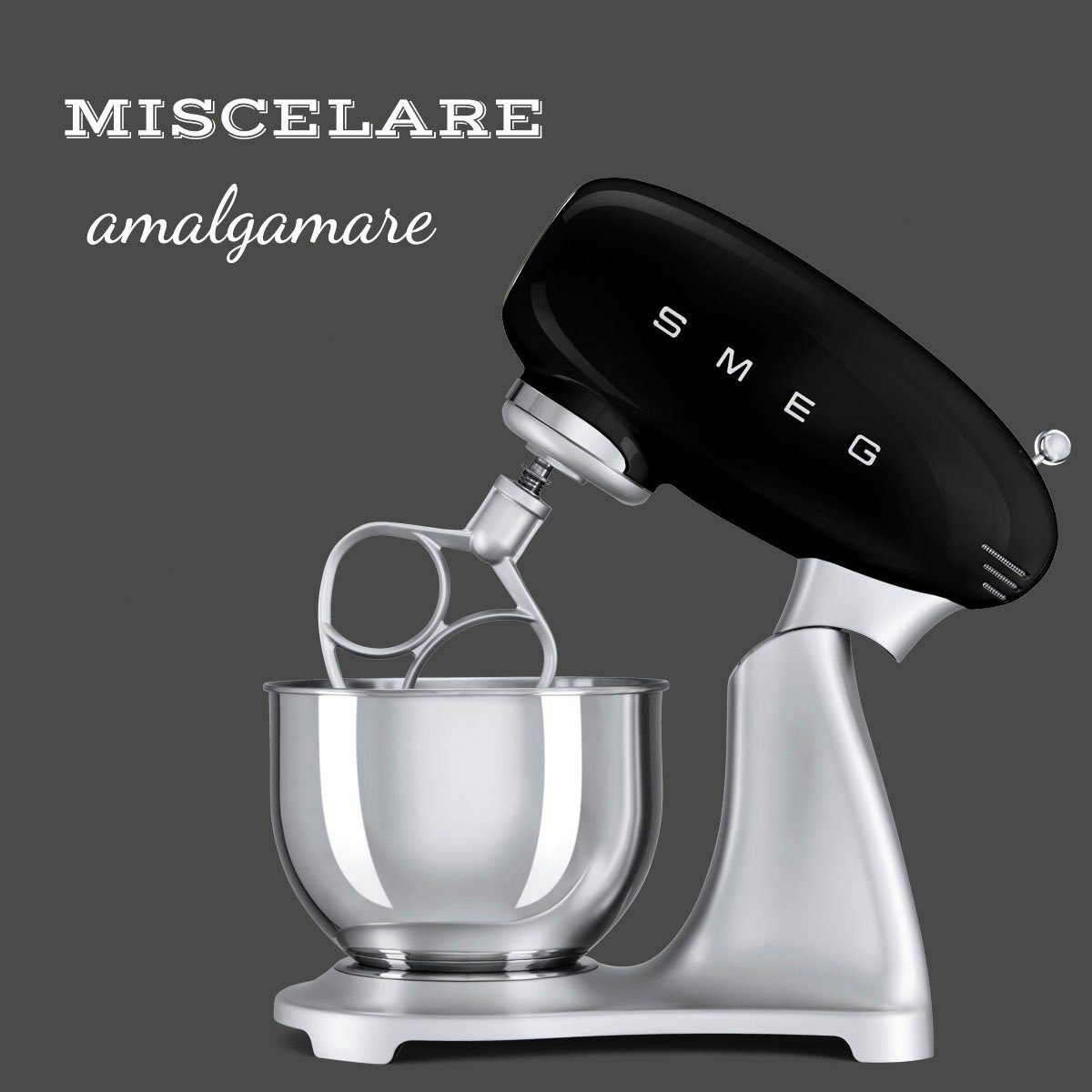 Smeg Küchenmaschine SMF02BLEU Schwarz, 800 W, 4,8 l Schüssel