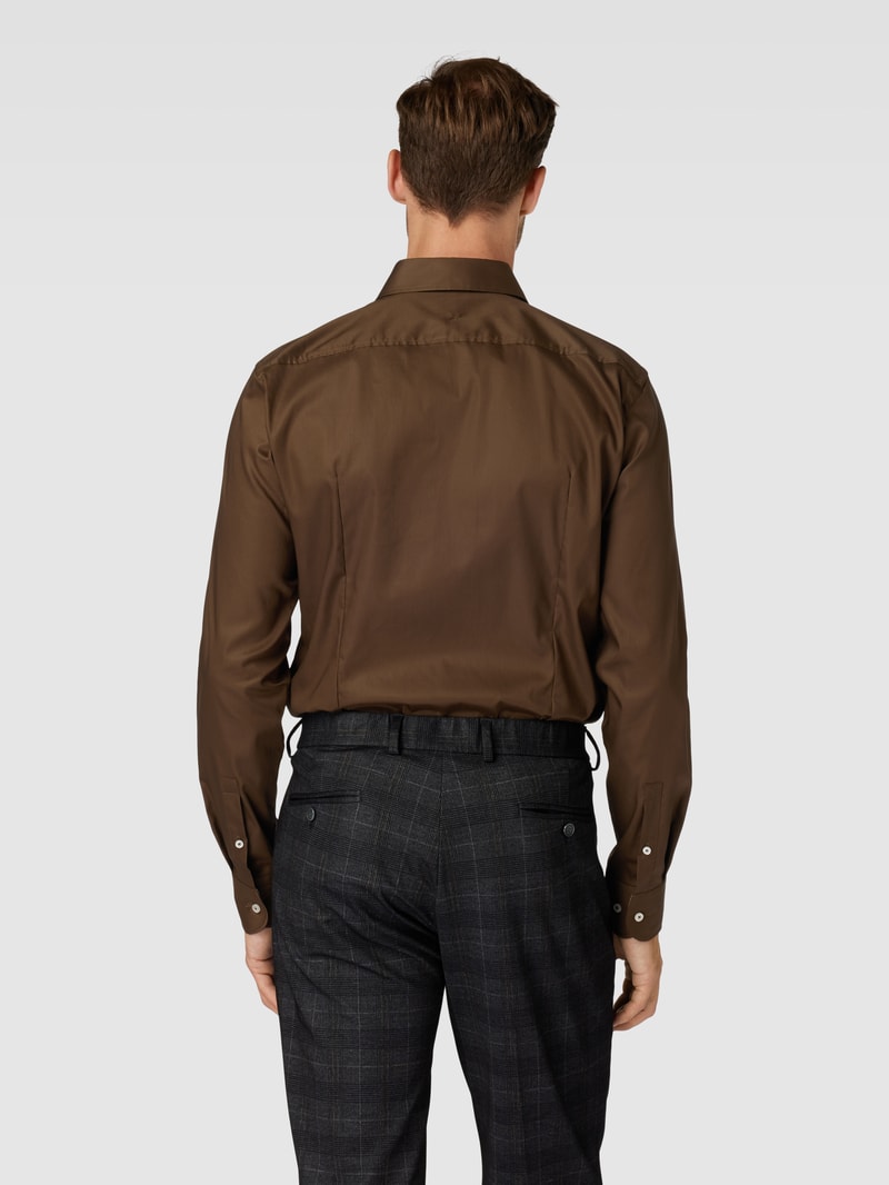 Regular Fit Business-Hemd mit Kentkragen Modell 'HANK' in olivgrün
