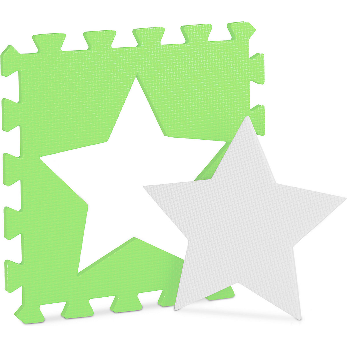 27 x Puzzlematte Sterne weiß-grün