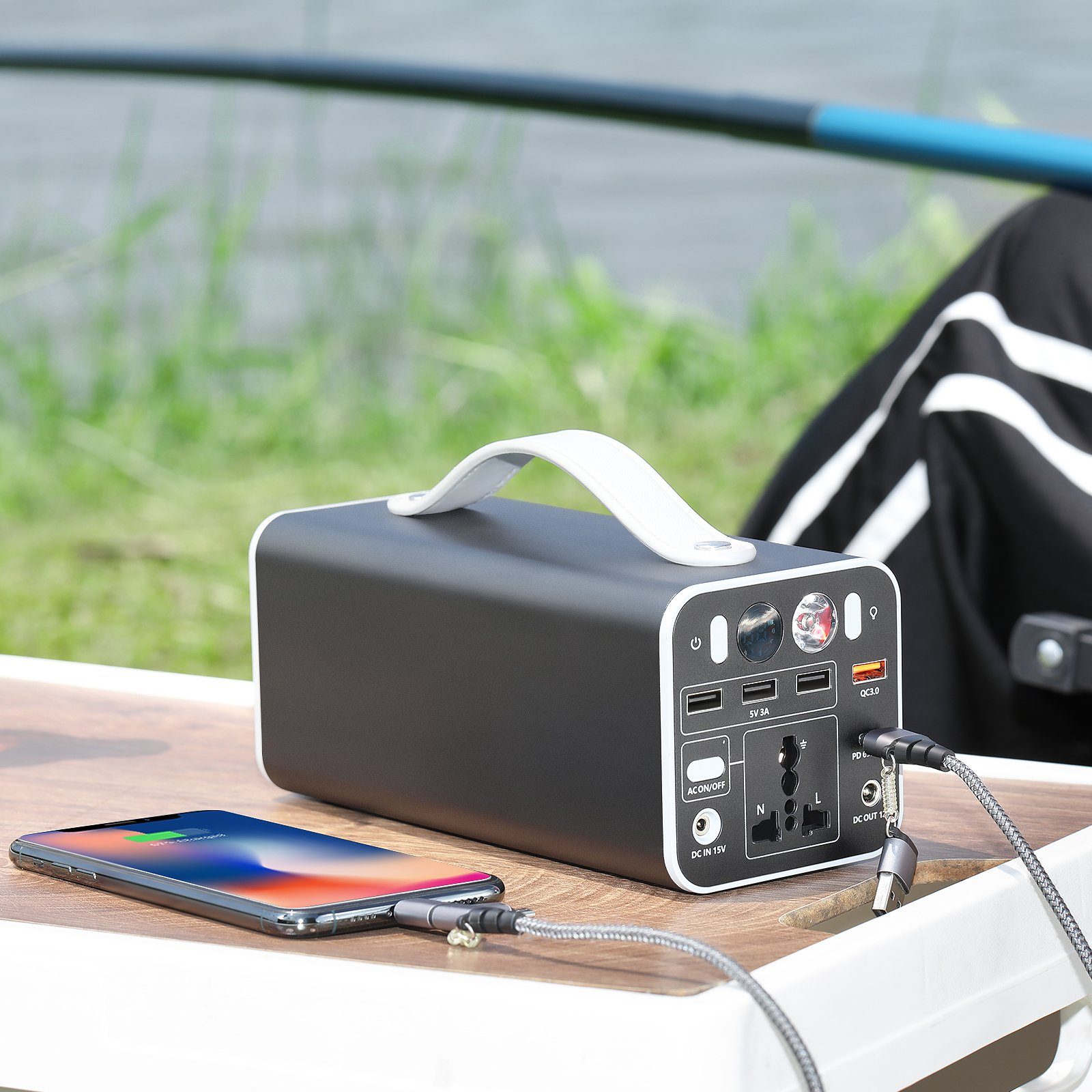 iscooter Stromerzeuger 150Wh Stromgenerator Power-Set, Tragbare 158Wh Powerbank, Schnelles Laden 65W PD, 43200mAh LiFePO4, 150W Ausgang