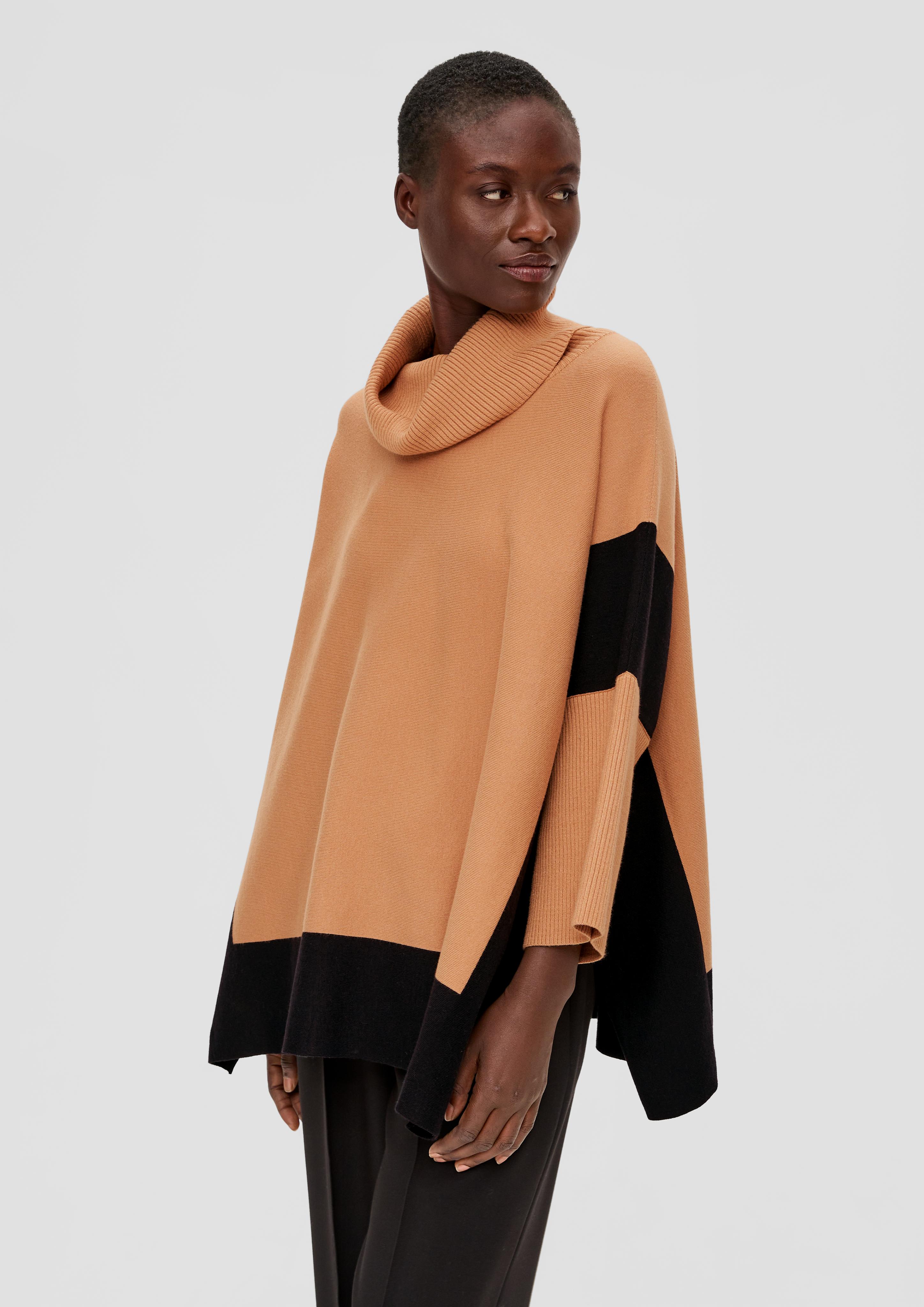 Poncho mit Viskose  2138285-18X6
