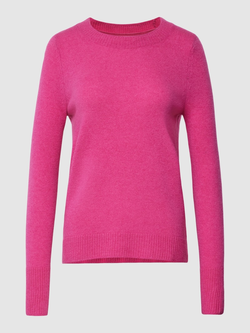 Strickpullover mit Rundhalsausschnitt in fuchsia