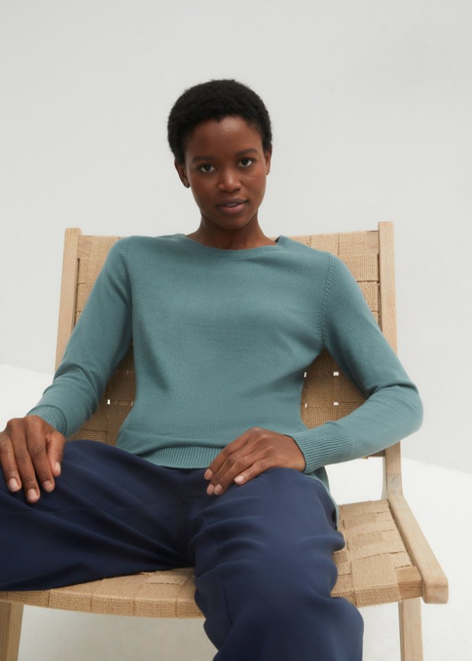 Basic Pullover mit recycelter Baumwolle