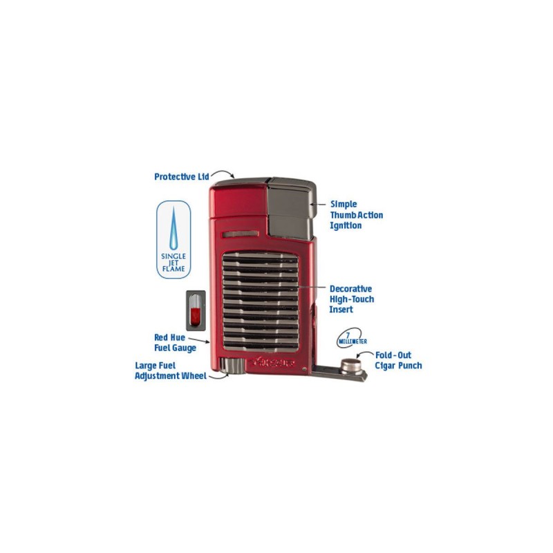 Feuerzeug Jetflamme Xikar, Forte daytona Red