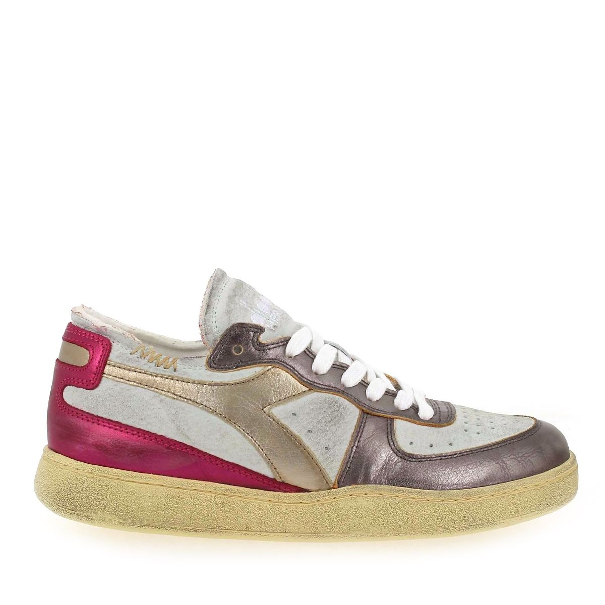 Diadora heritage  MI BASKET ROW - Fuchsia Blanc