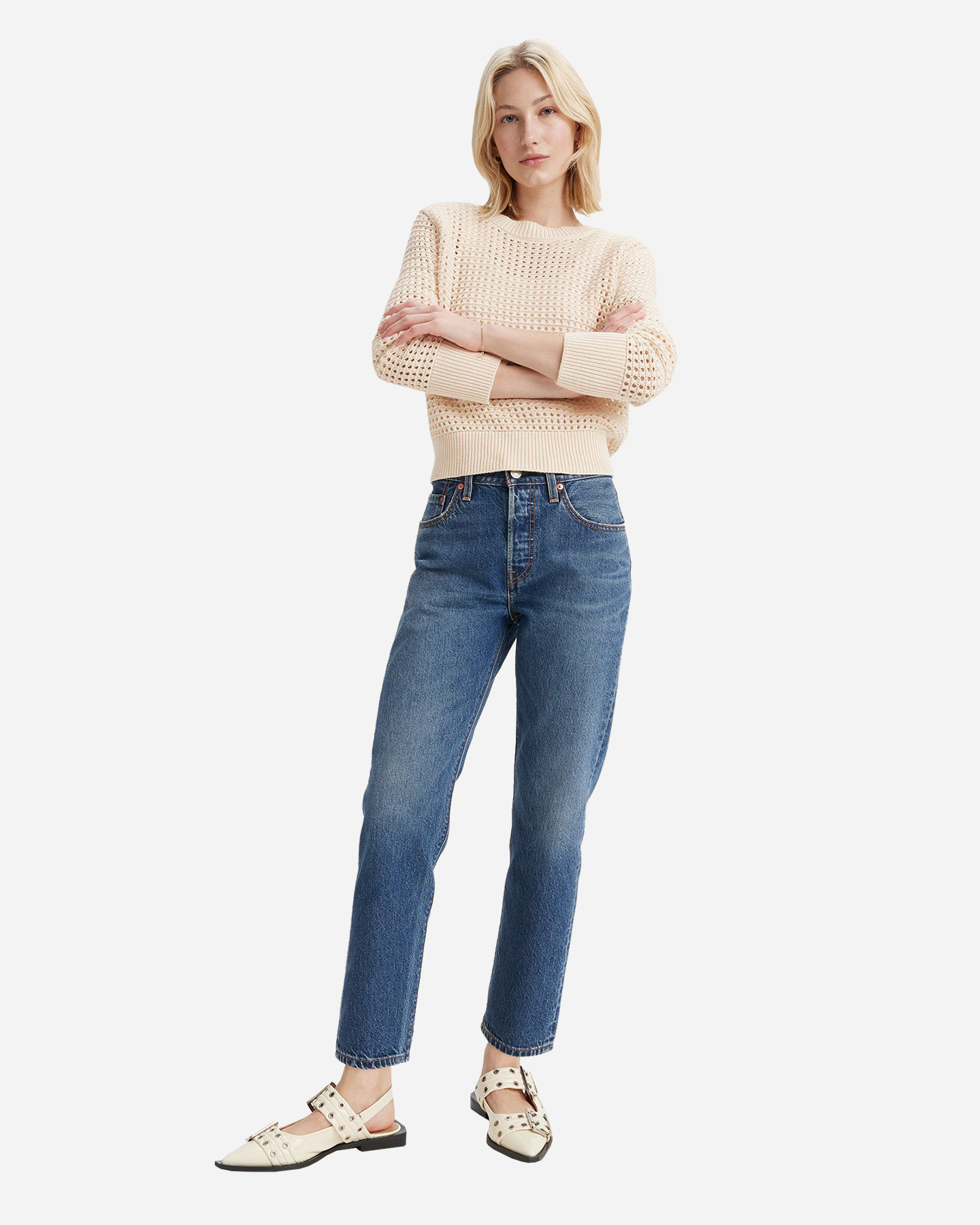 Jeansy Levi's 501 L30 Crop W A8746-0001