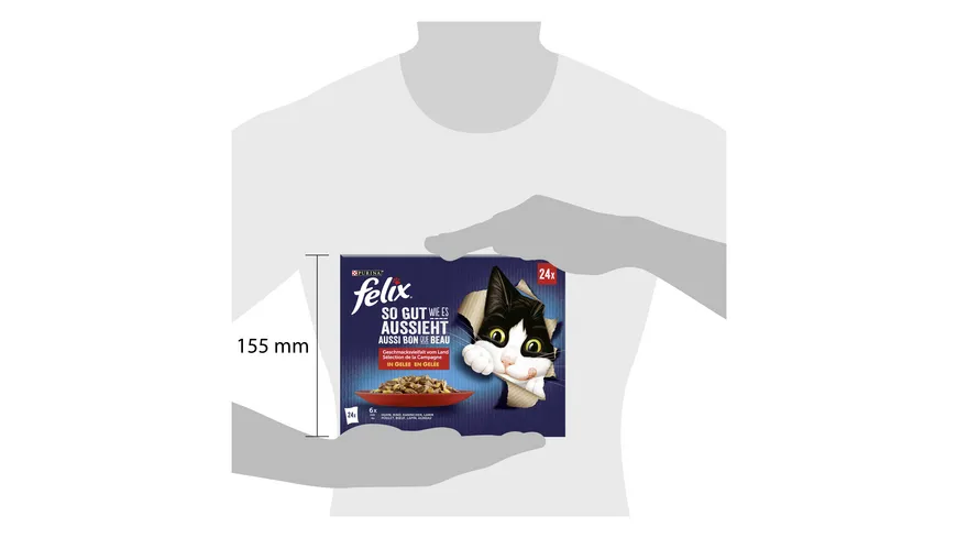 PURINA FELIX So gut wie es aussieht in Gelee Geschmacksvielfalt vom Land Katzennassfutter 2.04 kg