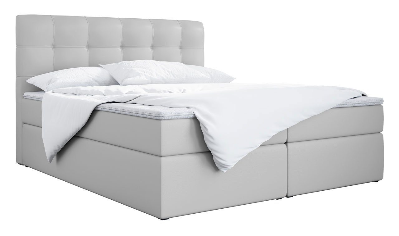 MKS MÖBEL Boxspringbett TOP 1, mit Bettkasten, Doppelbett mit Multipocket-Matratze und Topper