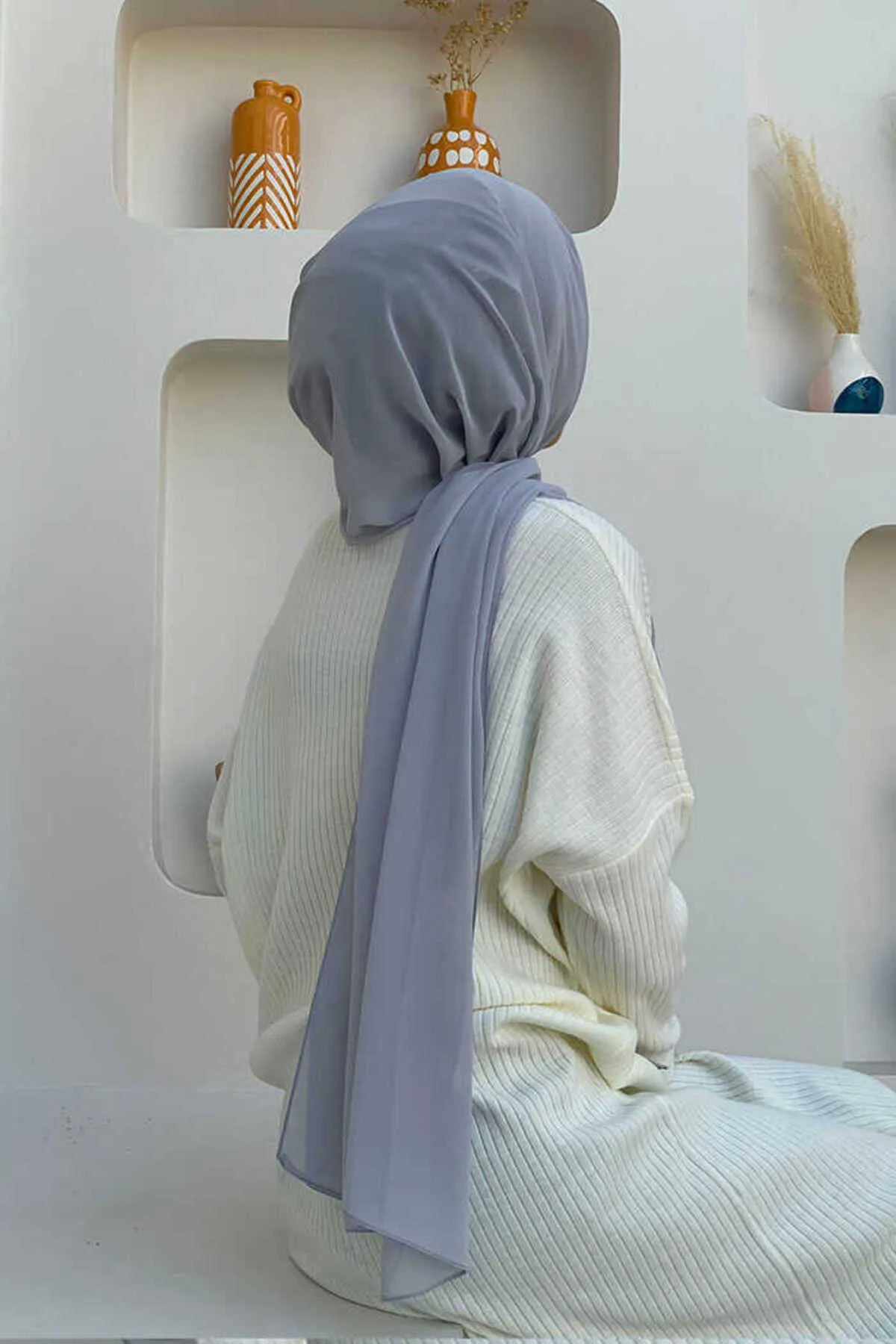 Bym Fashion  Schultertuch - Grau - Unifarben