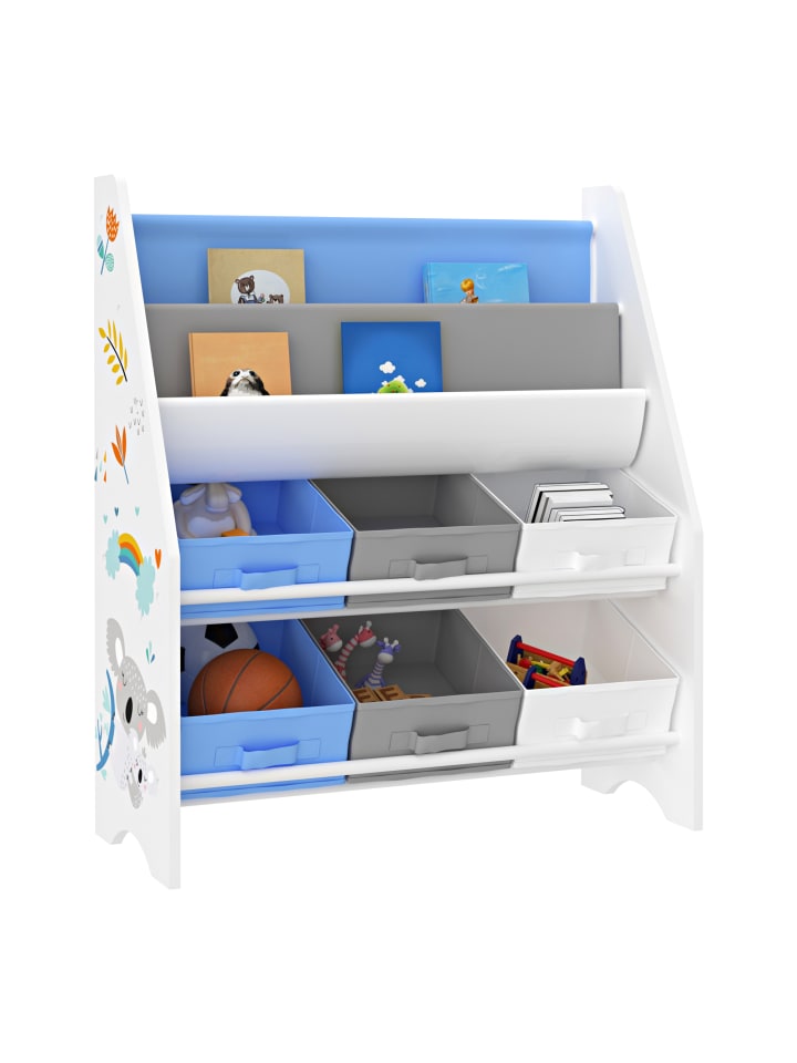 en.casa Kinderregal Ponteceso in Blau (H)74cm (B)62cm (T)26.5cm günstig kaufen onesize