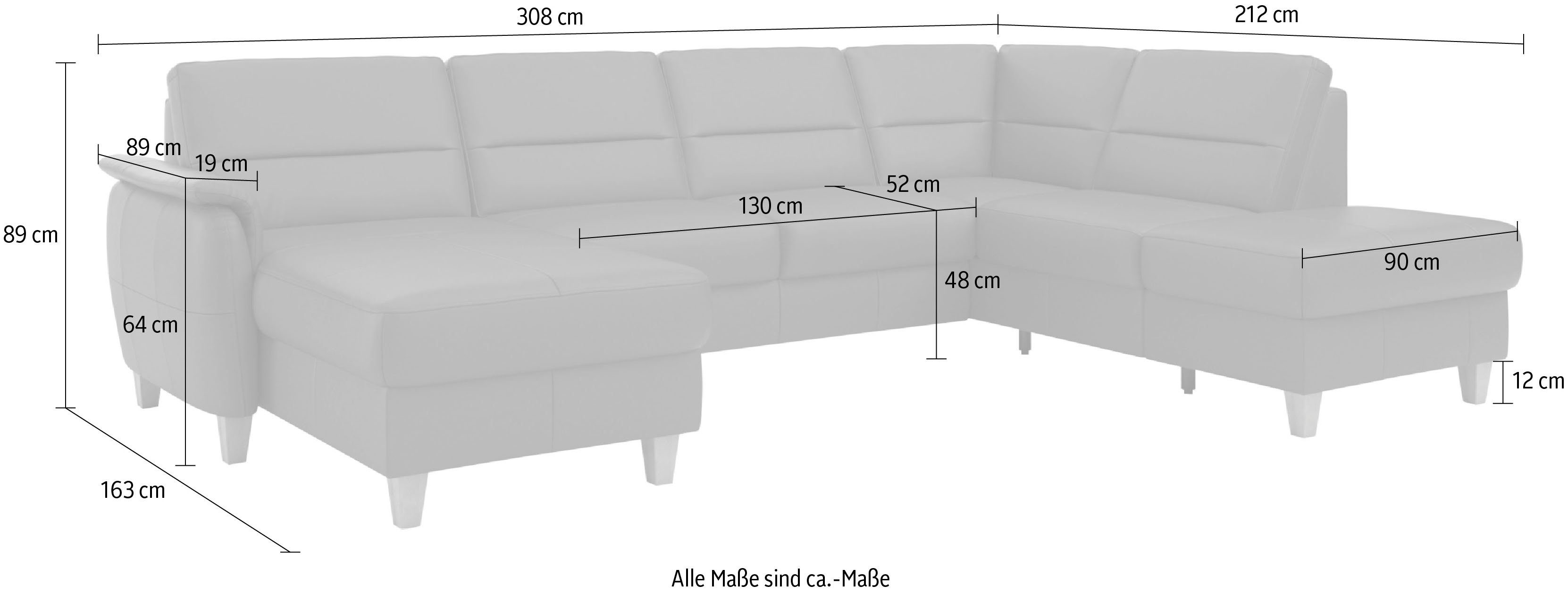 Home affaire Wohnlandschaft Palmera, Federkern, wahlweise mit Bettfunktion und mit/ohne Stauraum