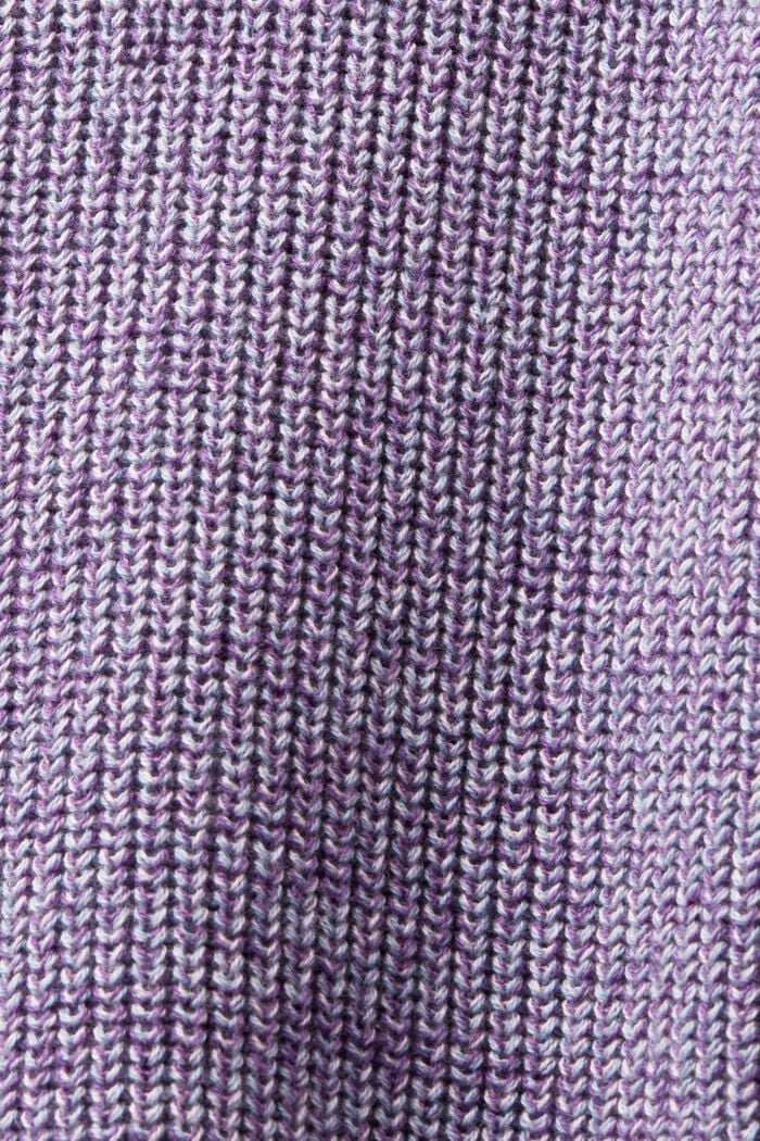 Melierter Strick-Cardigan mit Rollkragen