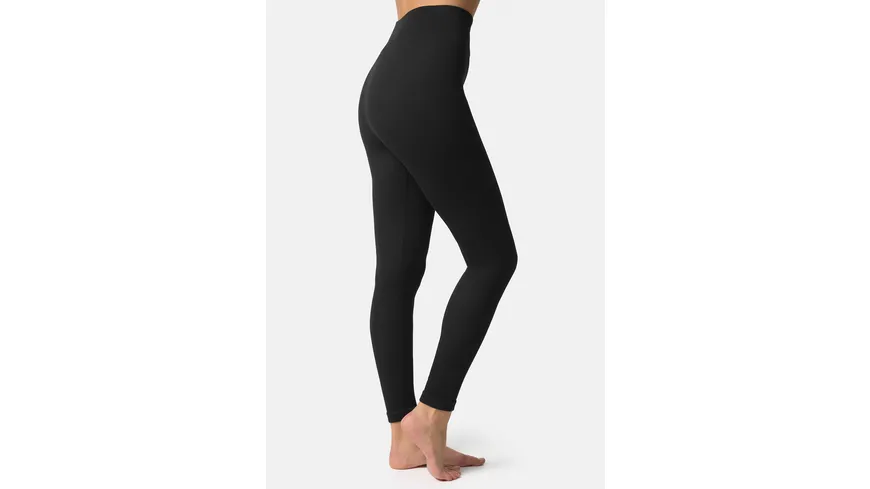 NUR DIE Damen Leggings in Ripp-Optik Relax & Go High Waist schwarz