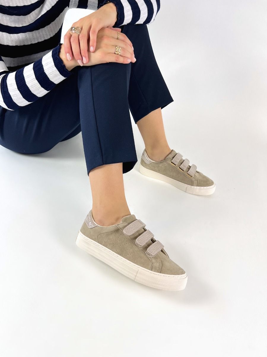 No Name  ARCADE STRAPS PERFOS SUEDE - Beige Taupe