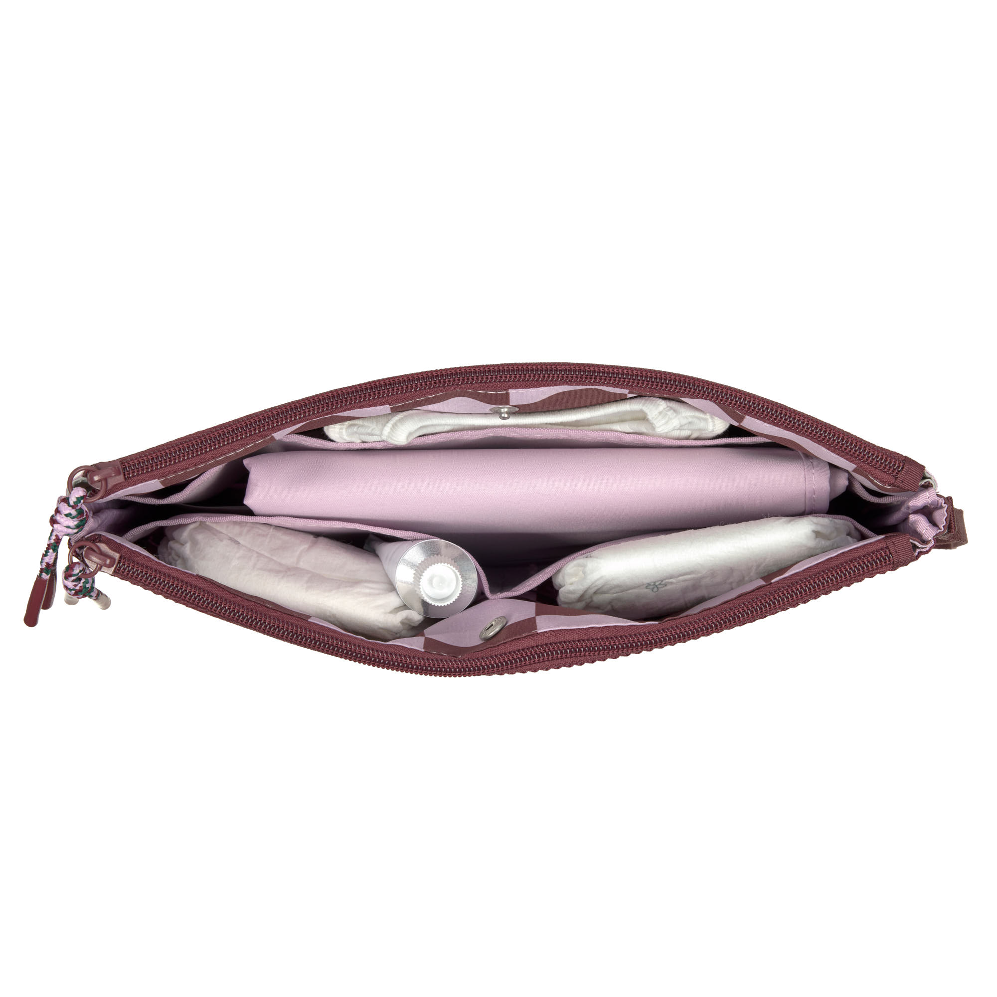 Windeltasche - Clutch, Tiefrot Lavendel