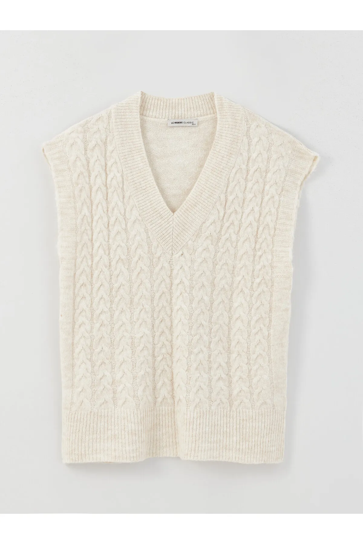 LC Waikiki  Strickweste - Ecru - Oversized