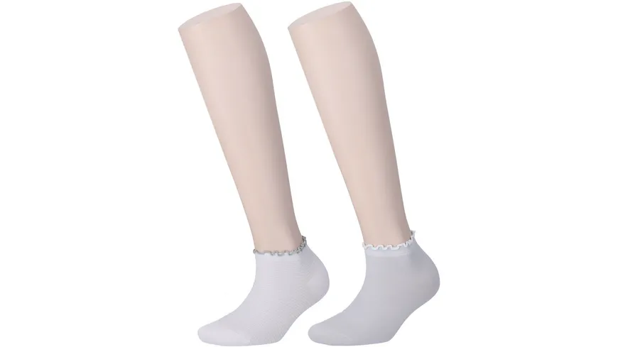 MOVE UP Damen Sneaker Socken mit konfektioniertem Abschlussbund 2er Pack grau