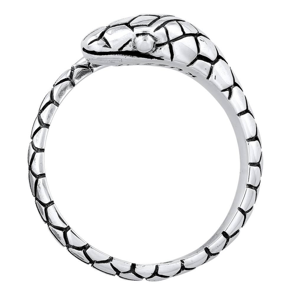KUZZOI KUZZOI Bague Hommes Ouvert Serpent Force Sturukturiert en argent sterling 925 Bague