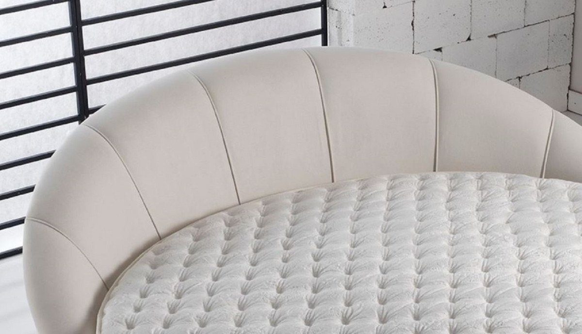 Casa Padrino Rundbett Rundbett Hellgrau Ø 240 x H. 90 cm - Rundes Doppelbett mit Matratze - Schlafzimmer Möbel