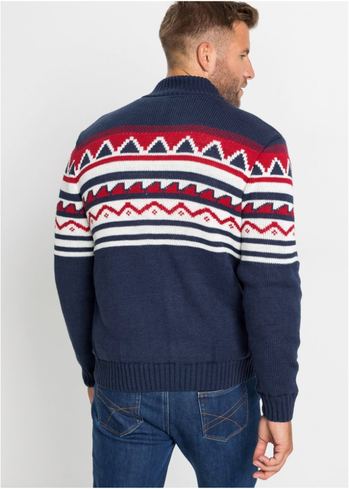 Norweger-Strickjacke mit Fleecefutter