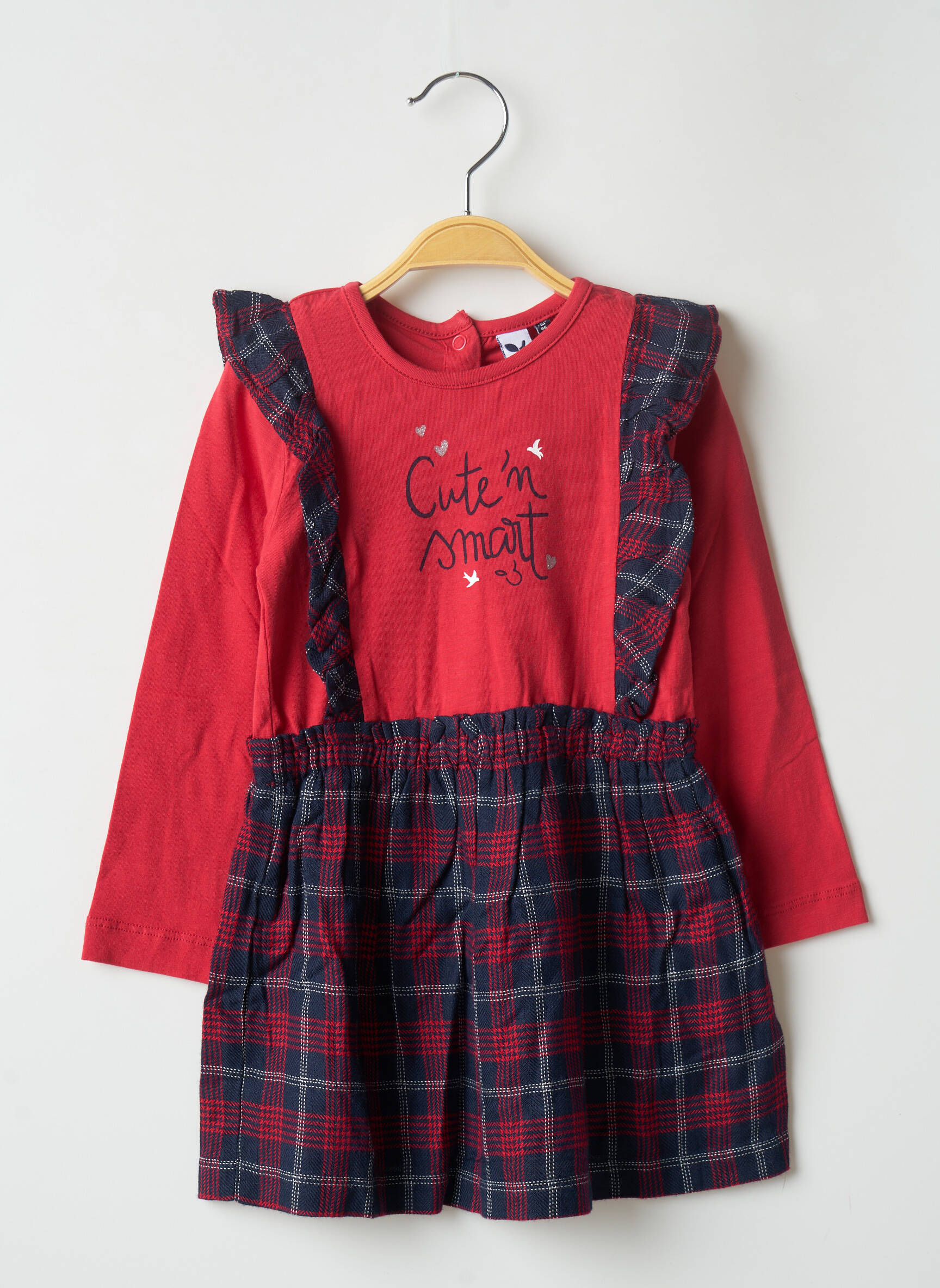 3 Pommes Robes Mi Longues Fille couleur rouge