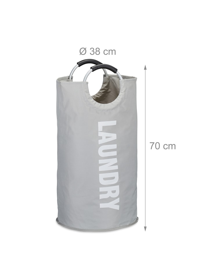 relaxdays Wäschekorb in Grau - (H)70 x Ø 38 cm günstig kaufen onesize