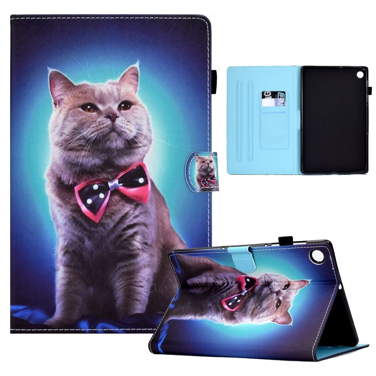 Wigento Tablet-Hülle Für Samsung Galaxy Tab A8 2021 X205 X200 Design Motiv 2 Kunstleder Hülle Cover Tablet Tasche Case Neu