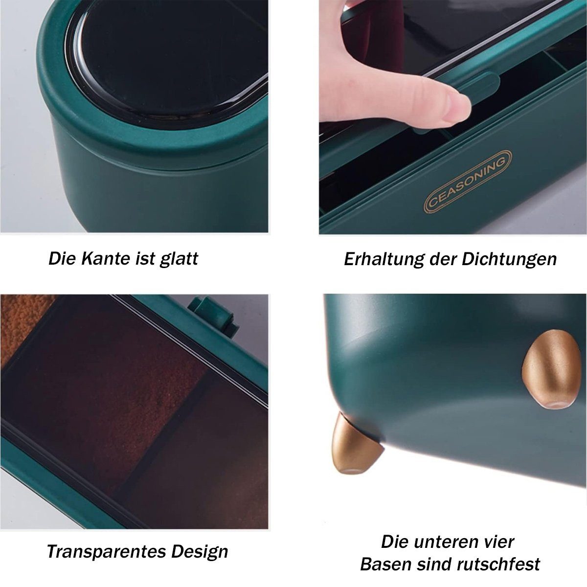 FeelGlad Gewürzbehälter Kreative Gewürzbox, mehrere Gitter, für den Haushalt, Gewürze