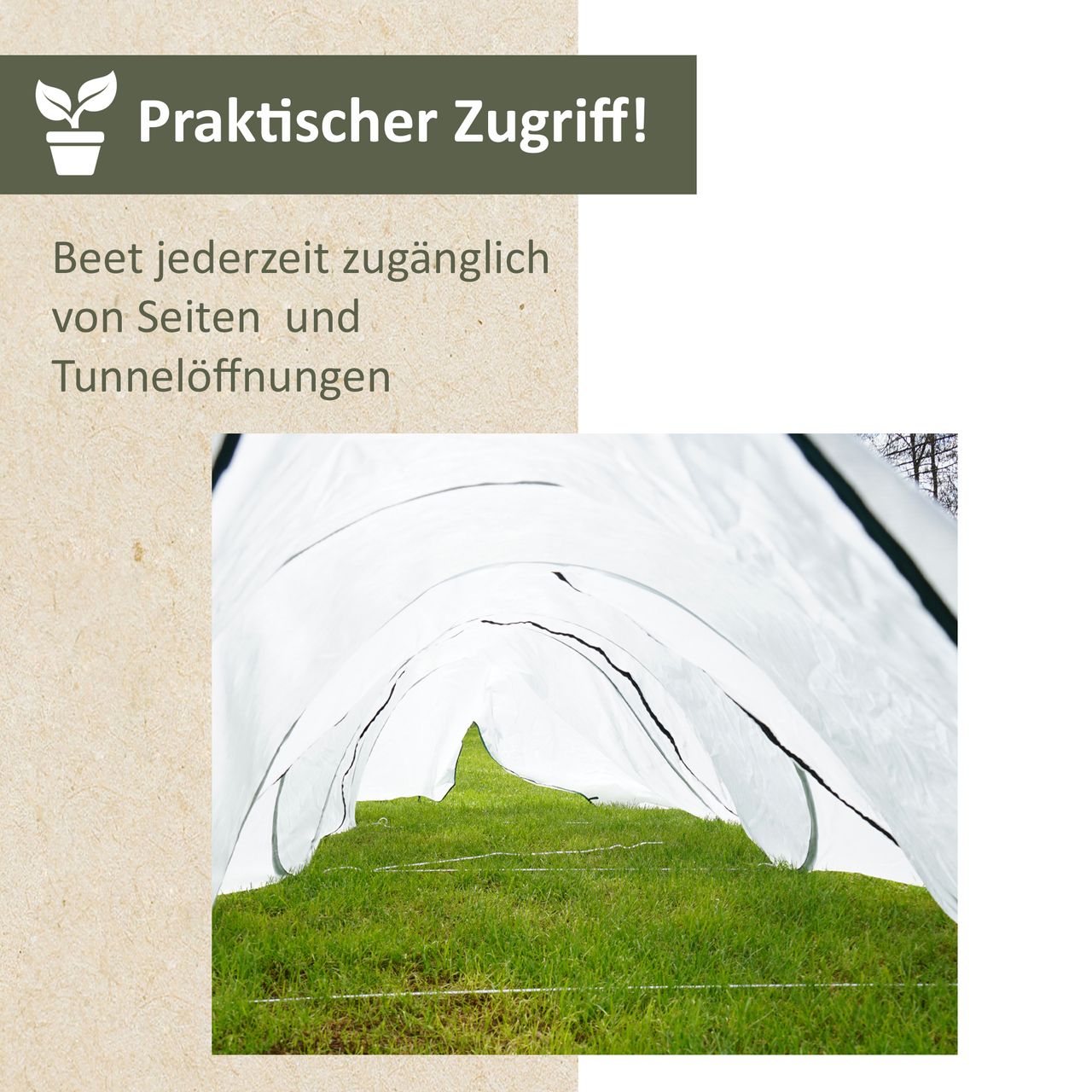 Lemodo Wintervlies-Tunnel, Pflanztunnel aus Vlies, Pop-Up Tunnel