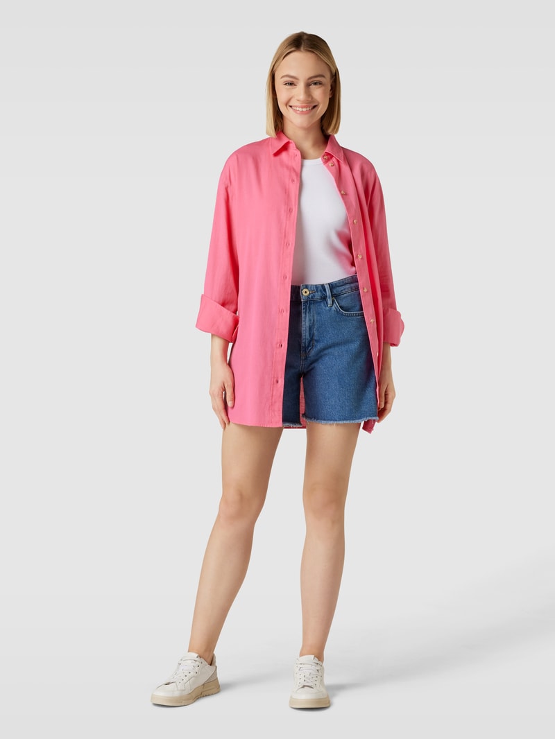 Longbluse mit abgerundetem Saum Modell 'Maddie' in pink