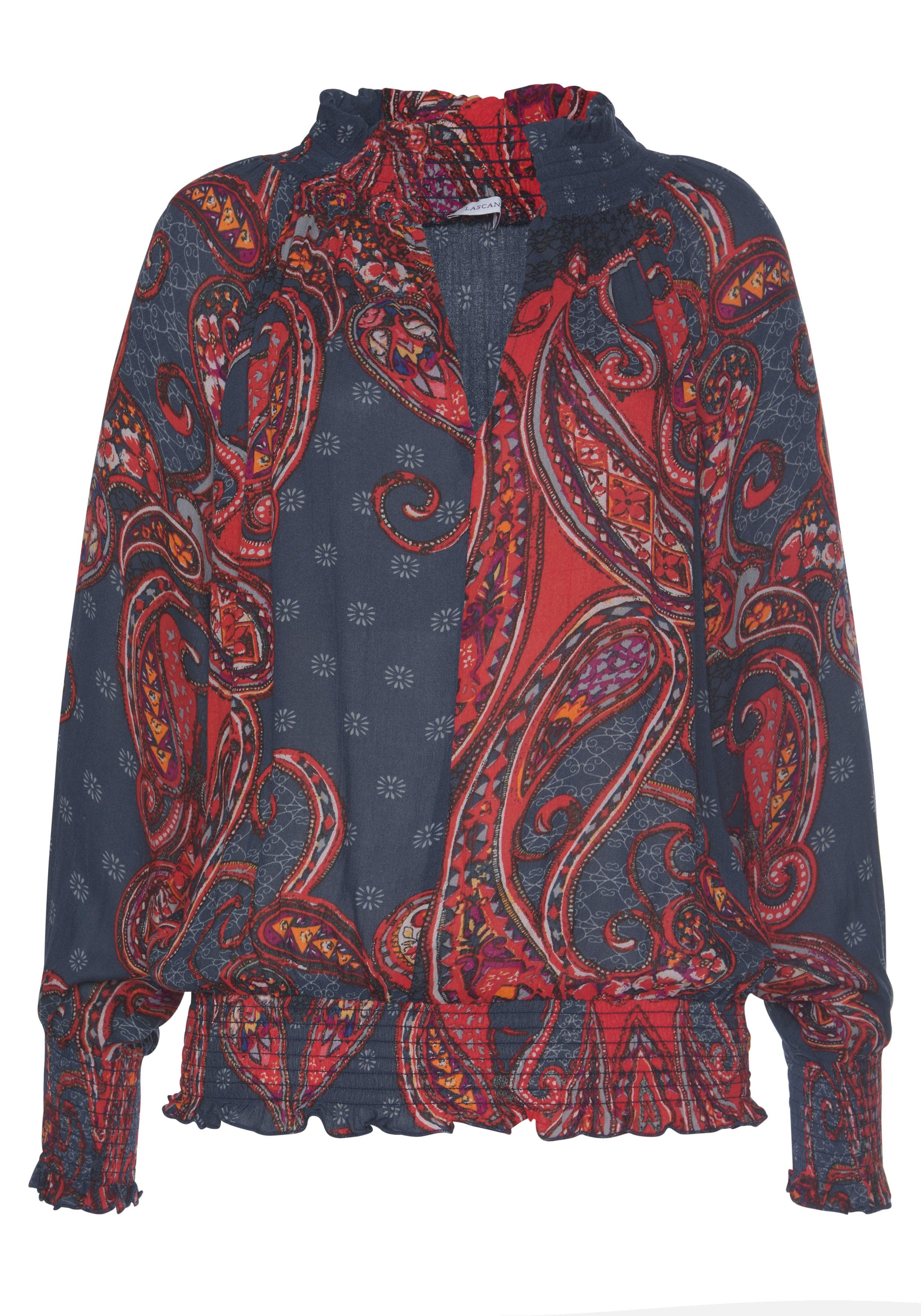 LASCANA Druckbluse mit Paisleyprint und Stehkragen, modische Damenbluse