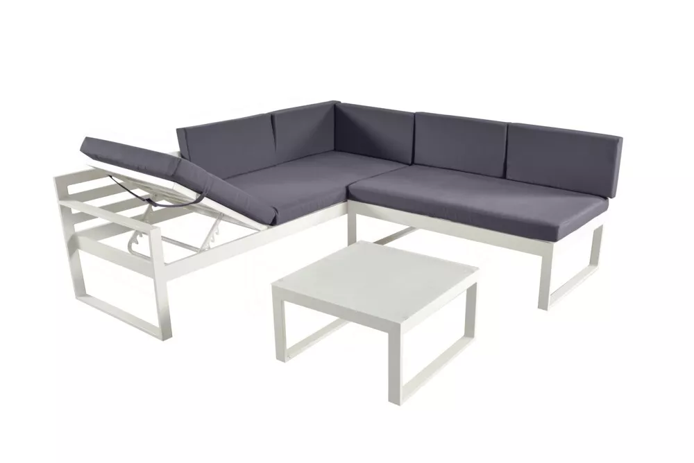 Happy Home Happy Home Ecklounge Set Loungeset grau & weiß