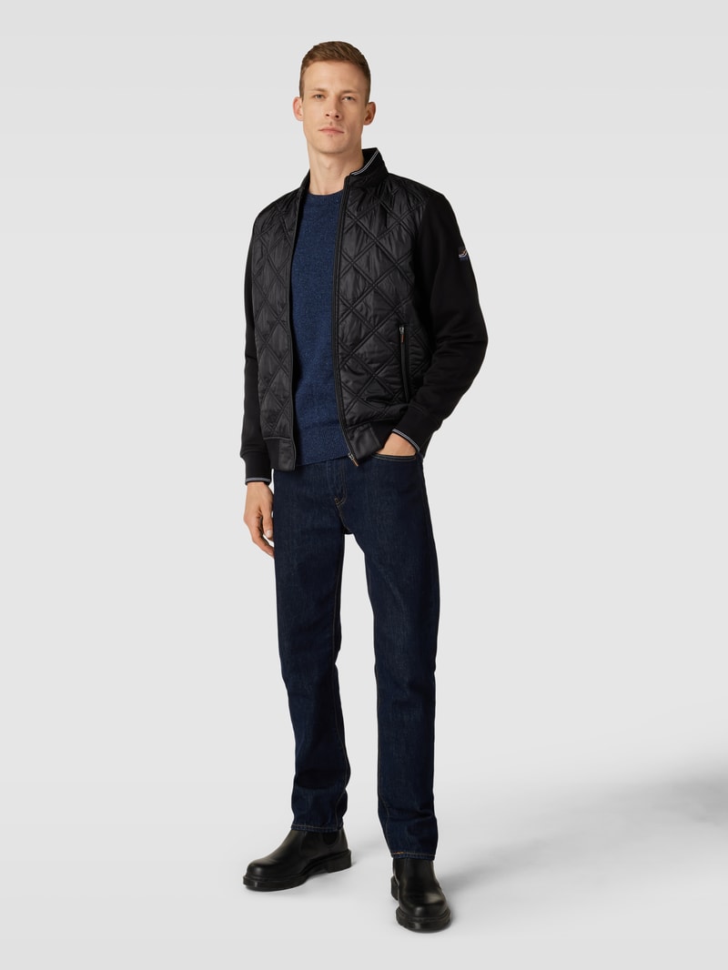 Jacke mit Stepp-Einsatz in schwarz