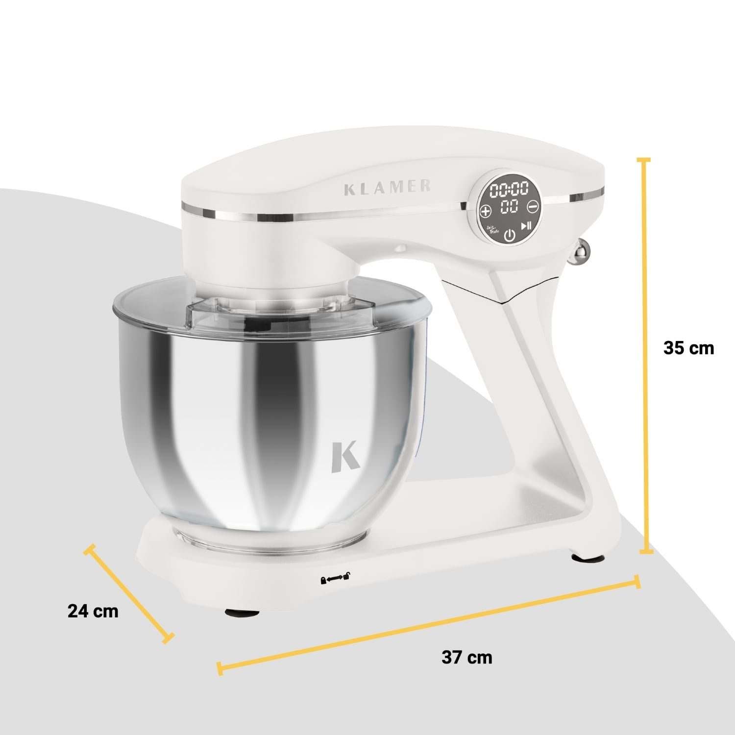 KLAMER Küchenmaschine KLAMER Küchenmaschine 1800W, Knetmaschine mit 6 Liter Edelstahl Schüs…