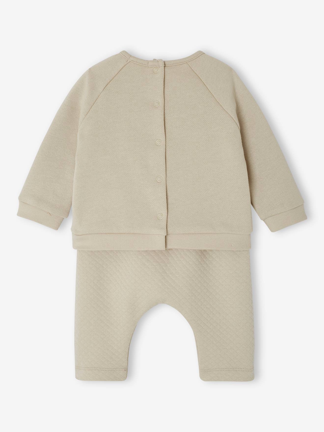 Vertbaudet Baby-Set: Sweatshirt & Hose - grau meliert