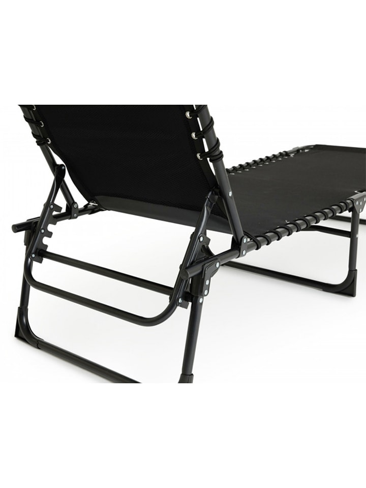 Lifa Living Gartenliege mit Kopfstütze in Schwarz - (L)189 x (B)59 cm günstig kaufen onesize