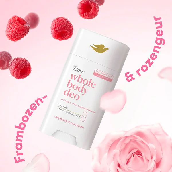 Dove dezodorant na celé telo s príchuťou maliny a ruže 75 ml