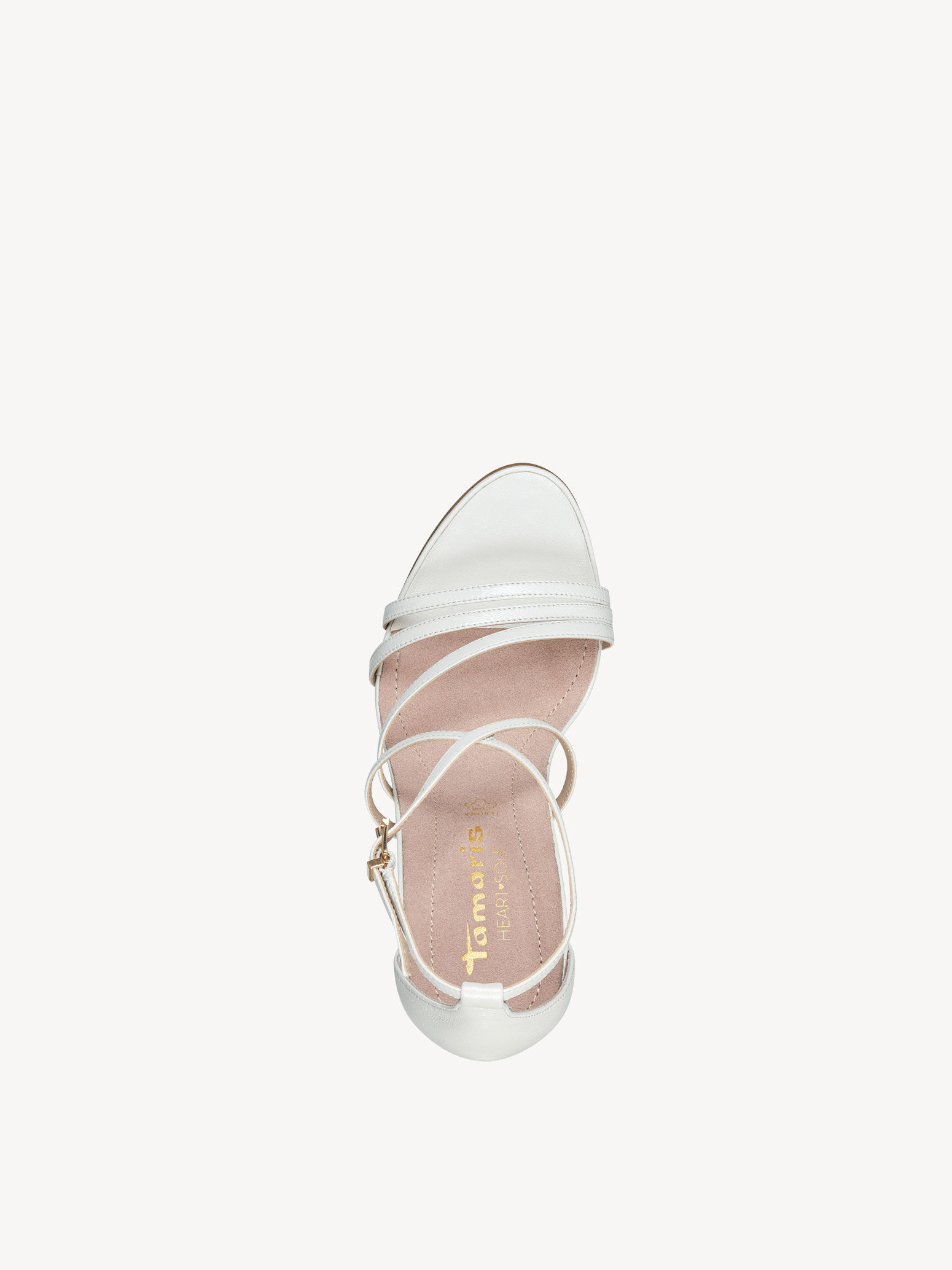 Sandale à talon en cuir - blanc