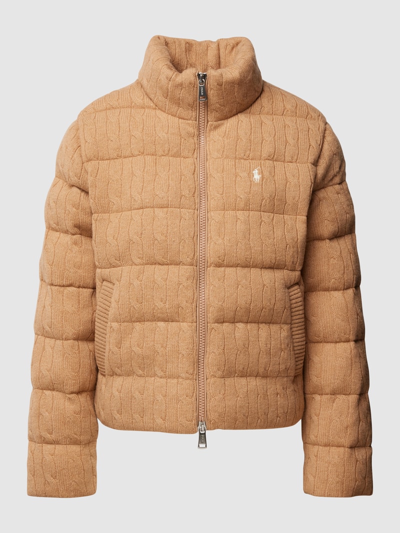 Steppjacke mit Zweiwege-Reißverschluss in cognac