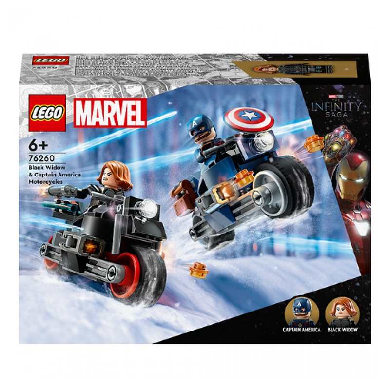 76260 Les motos de black widow et de Captain America, LEGO Marvel