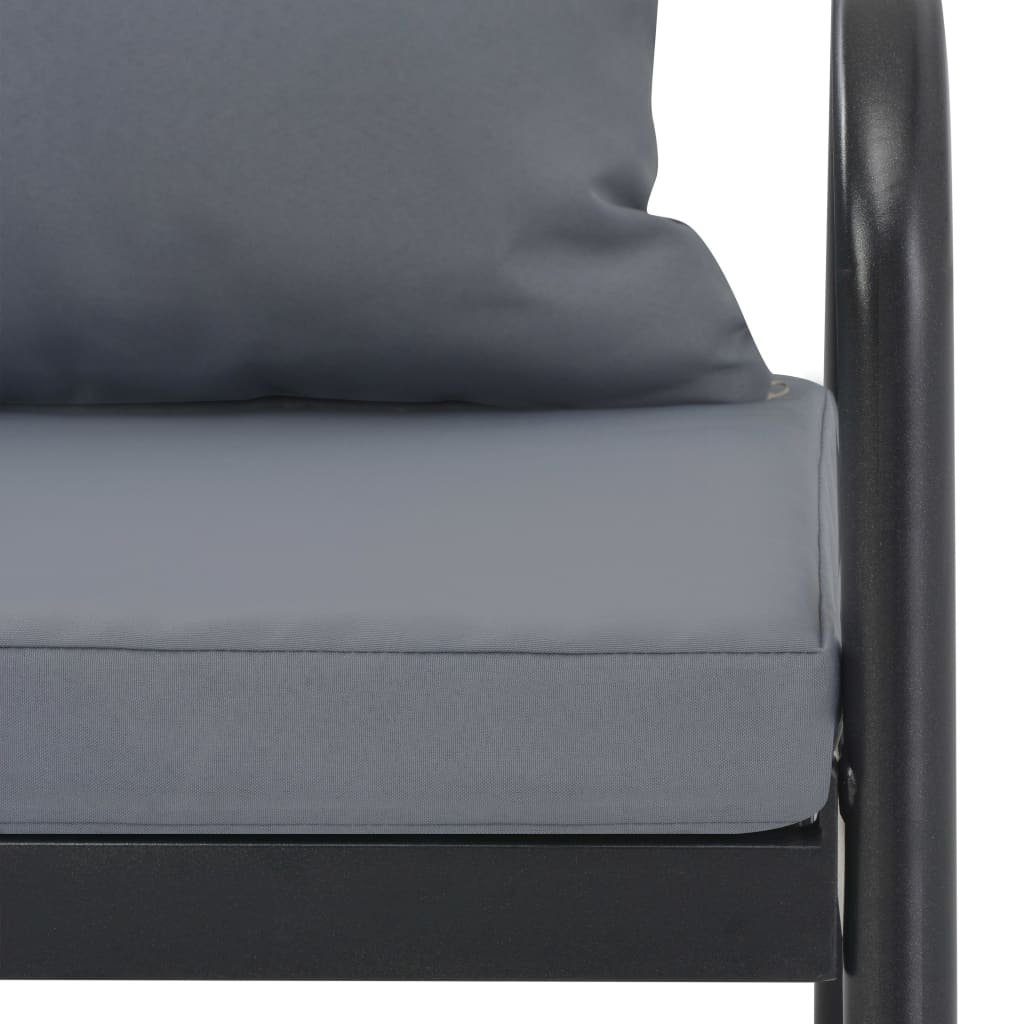 vidaXL Loungesofa 2-Sitzer-Gartenbank mit Auflagen Grau Aluminium
