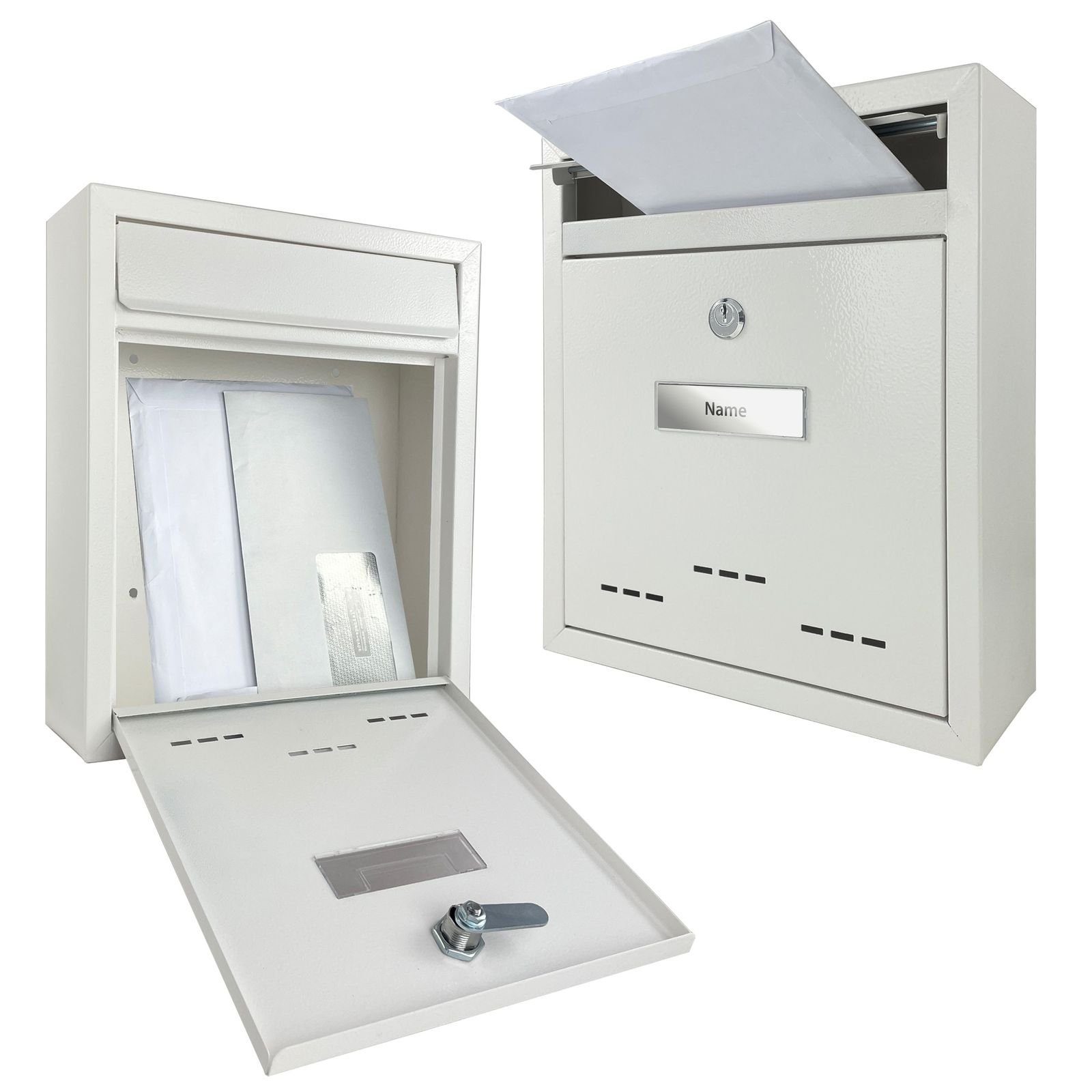 TÄGA Wandbriefkasten TÄGA TG-2218 Briefkasten mit Sichtfenster, DIN A4 Einwurf, DIN A4 Einwurf