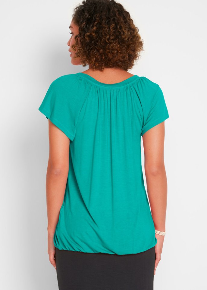 Shirt mit V-Ausschnitt, kurzarm