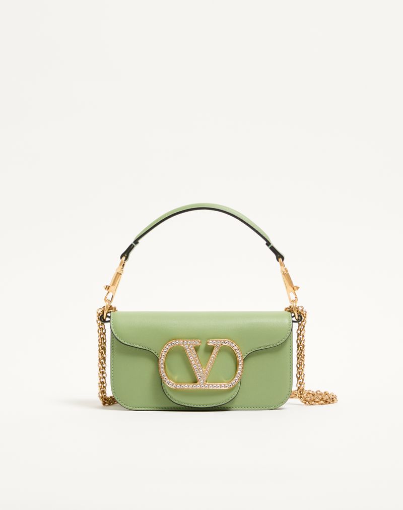 Bolsa de ombro pequena Valentino Garavani Locò com logotipo de joia